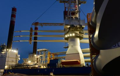 Installation von Offshore Windparks auf dem Meeresboden