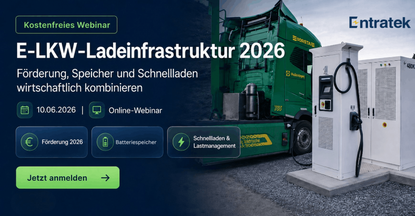 Webinar: eLKW-Ladeinfrastruktur 2026 Förderung, Netzanschluss und Speicher wirtschaftlich kombinieren